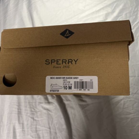 Sperry STS23725 Men\'s Moc-Sider WR Suede Grey Size10M‎